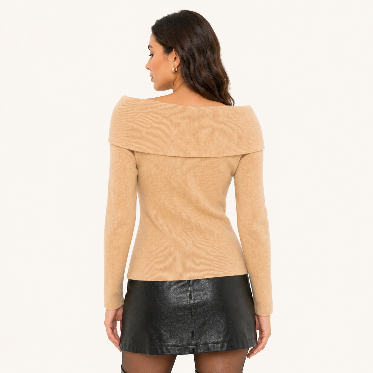 Sweater Cuello Bardot Nude