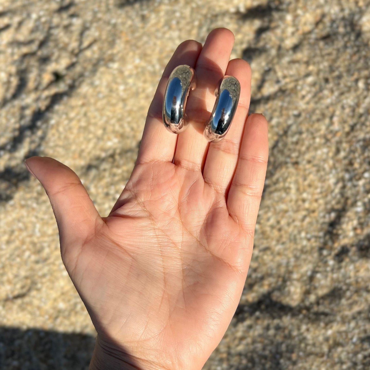 Argollas Chunky Silver