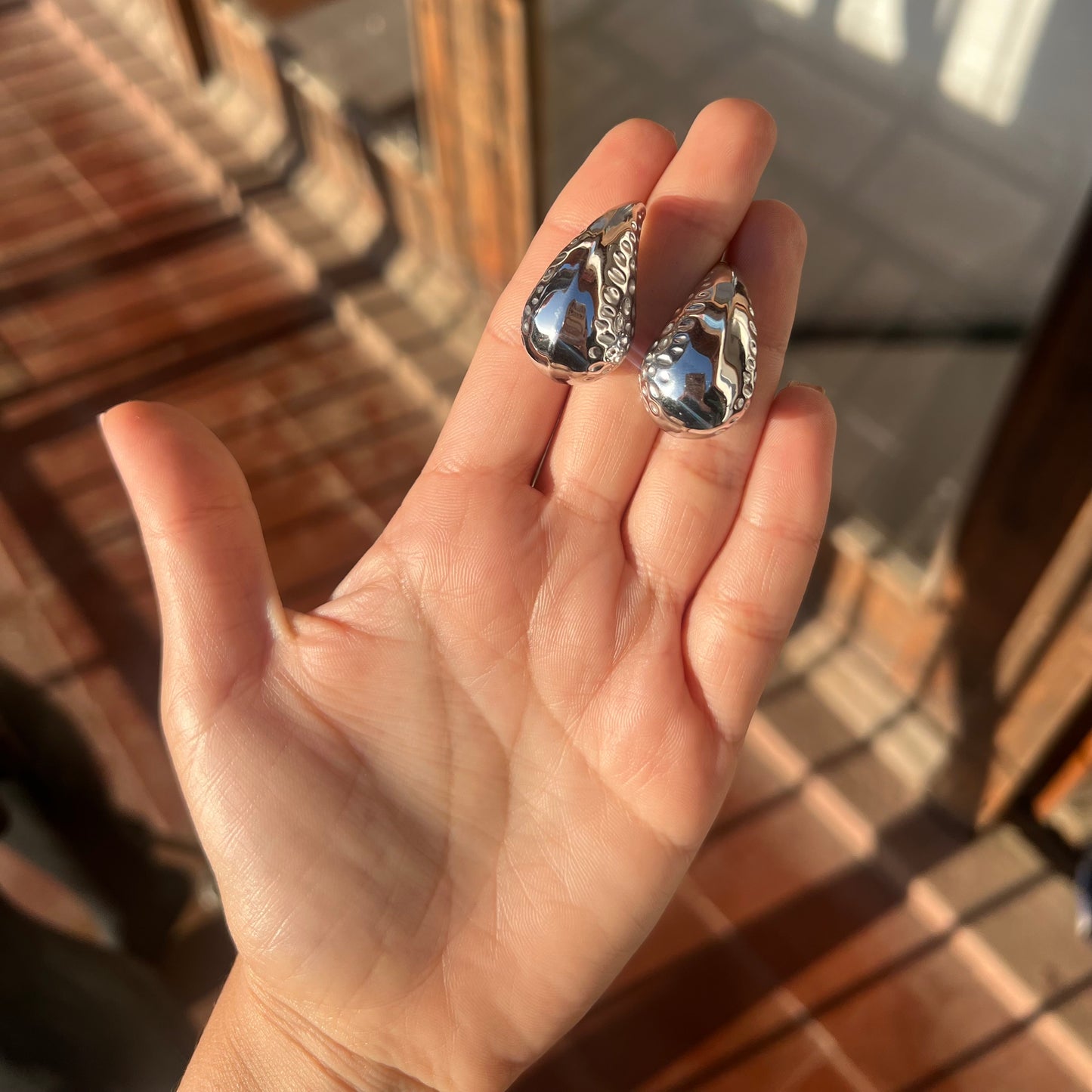 Aros Gota Grande Silver