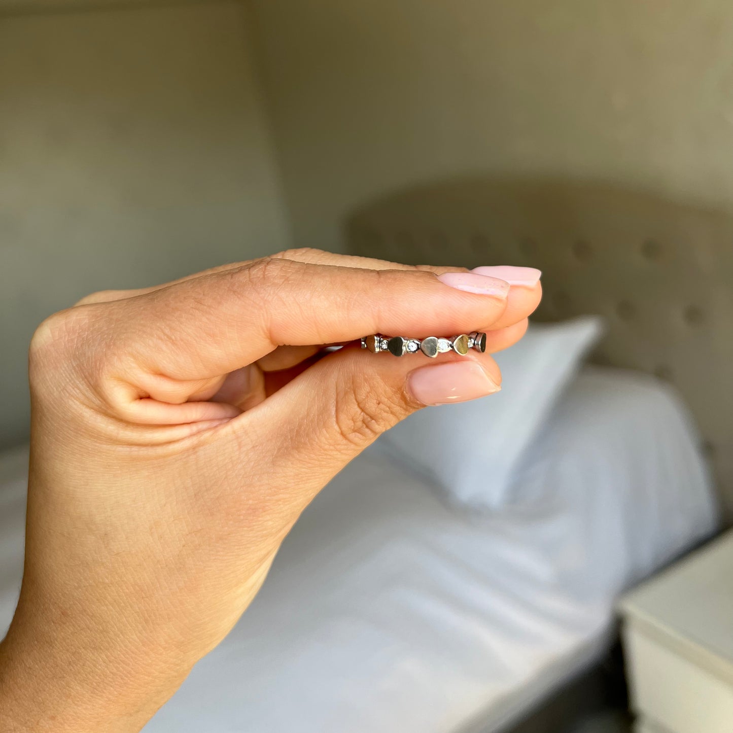 Anillos Corazones Relieve Silver