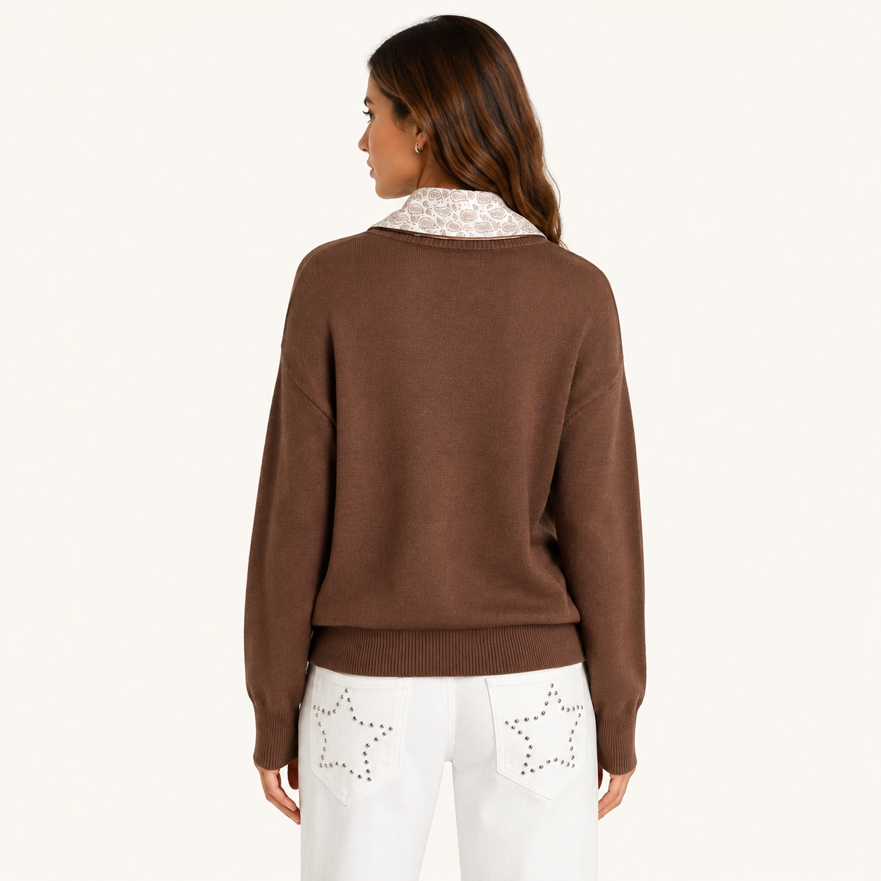 Sweater con Pañuelo Marrón