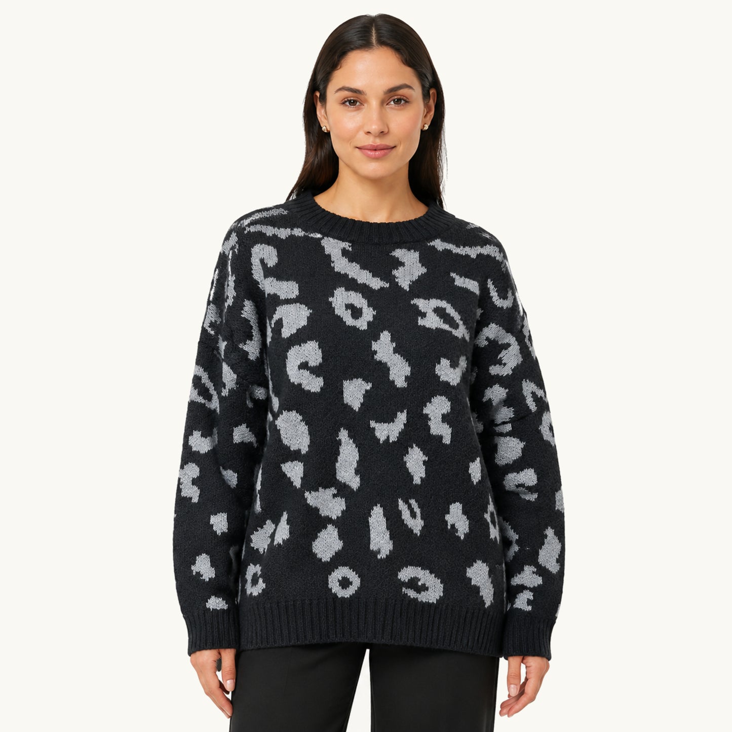 Sweater Animal Print Gris
