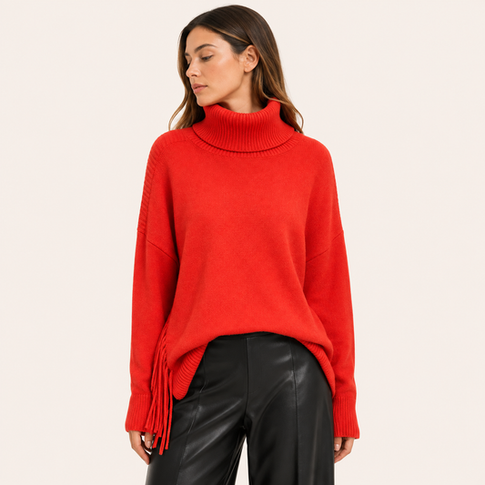 Cuello Alto con Flecos Naranja