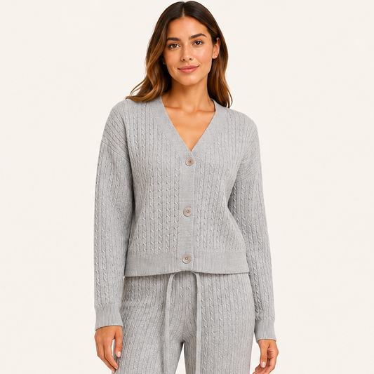 Cardigan Forrado Gris