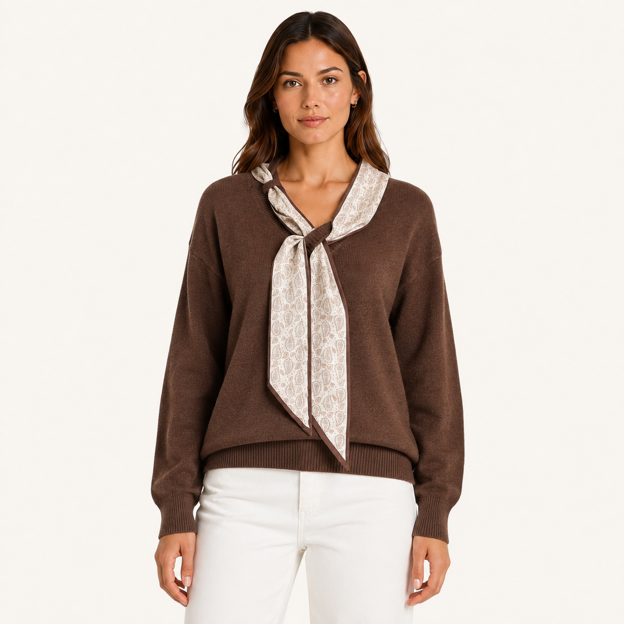 Sweater con Pañuelo Marrón
