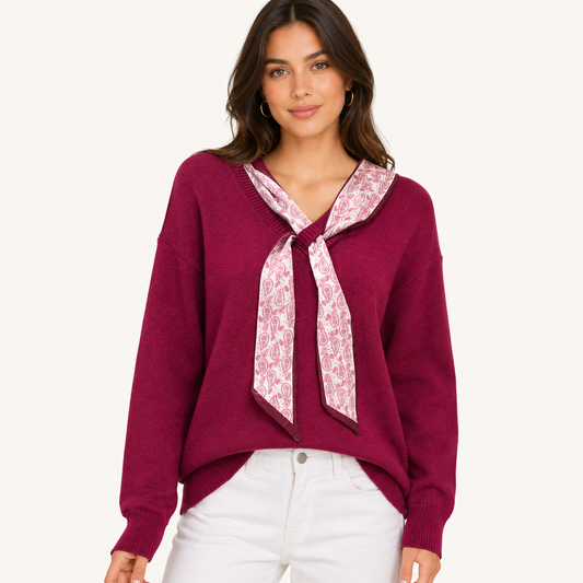 Sweater con Pañuelo Burdeo