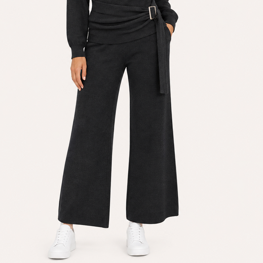 Pantalón Wide Leg Negro Elasticado