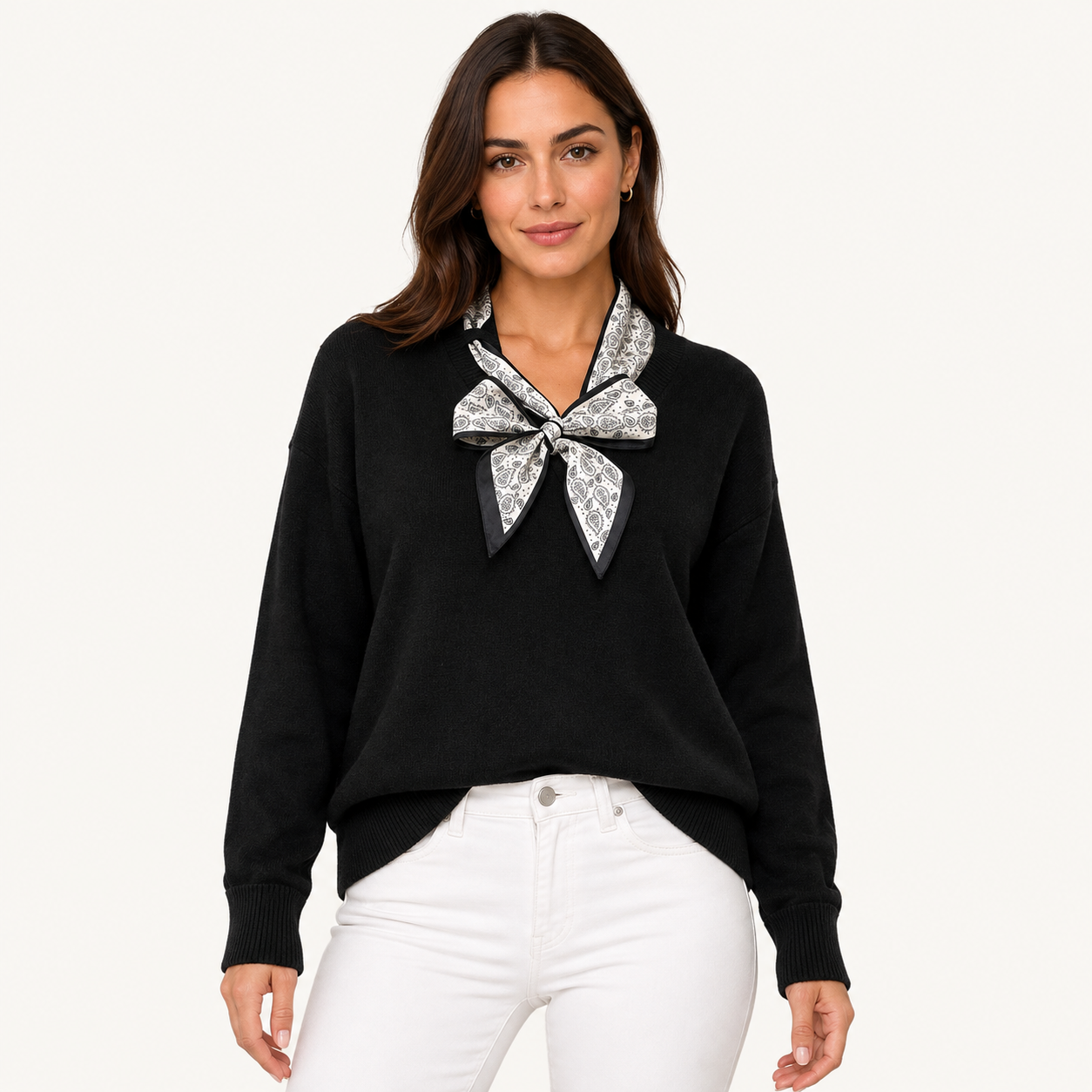 Sweater con Pañuelo Negro