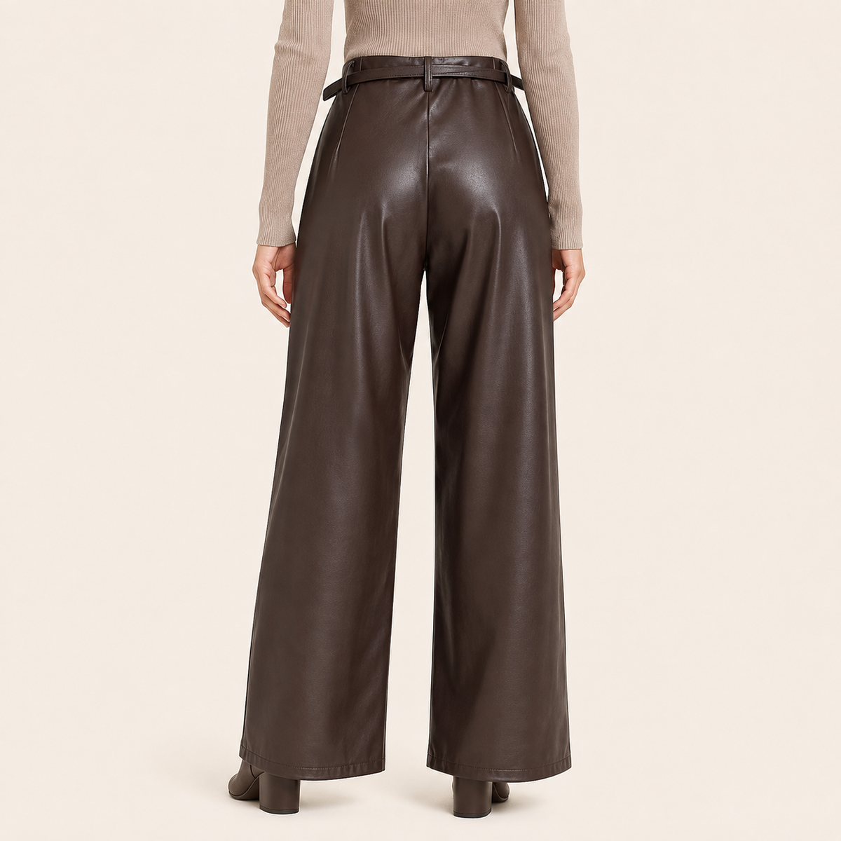 Pantalón Palazzo Ecocuero  Marron