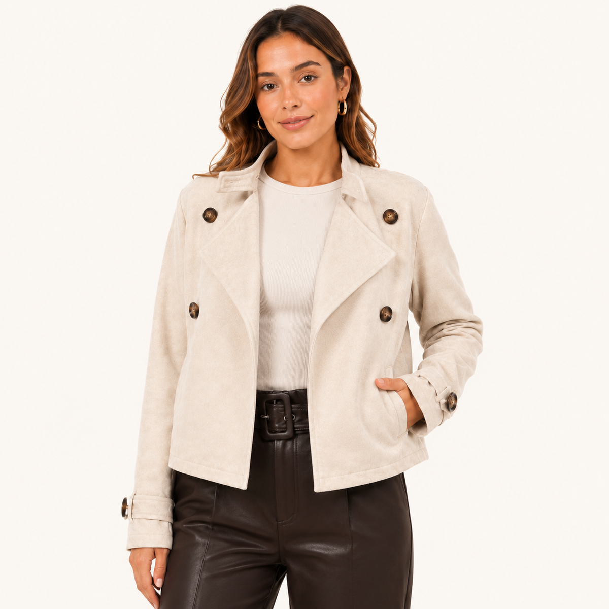 Chaqueta Tercio Pelo Beige