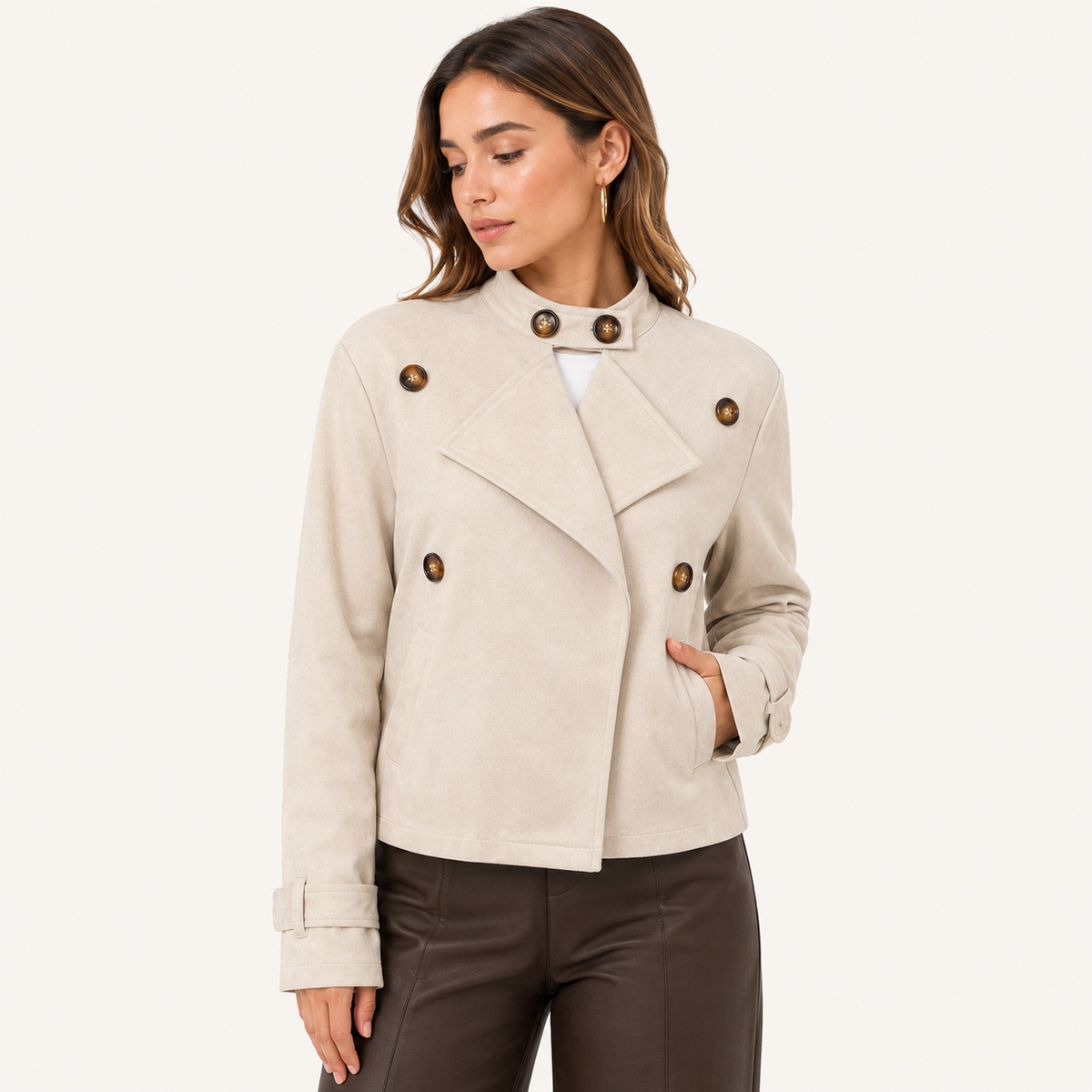 Chaqueta Tercio Pelo Beige