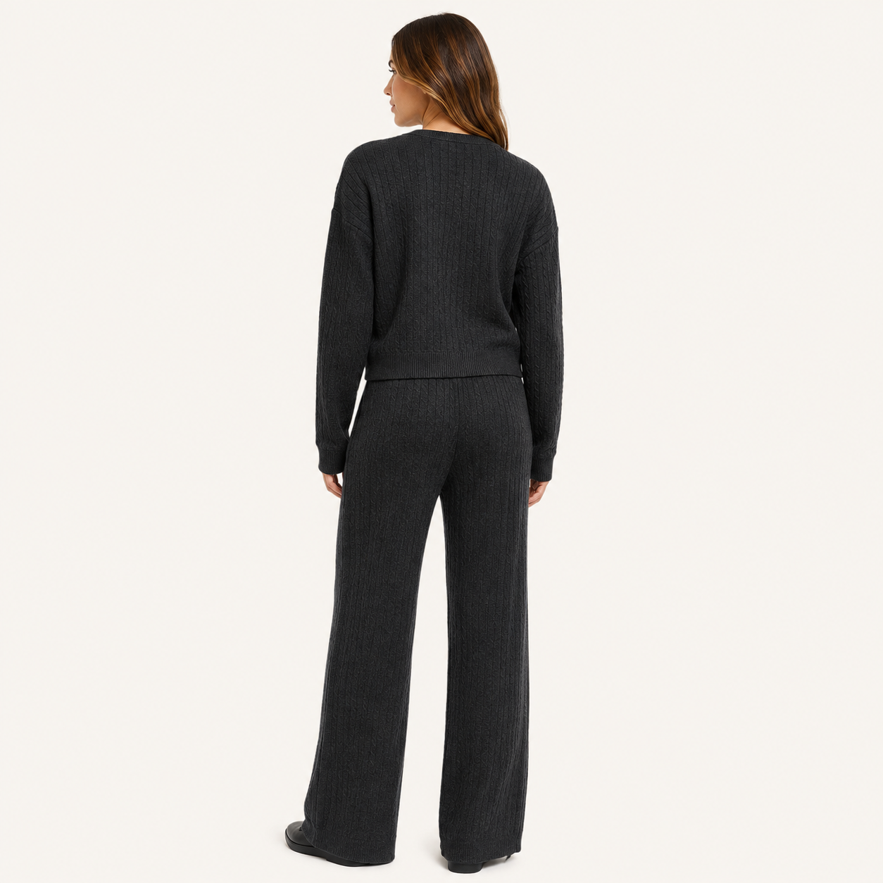 Conjunto Cardigan y Pantalón Forrado Negro