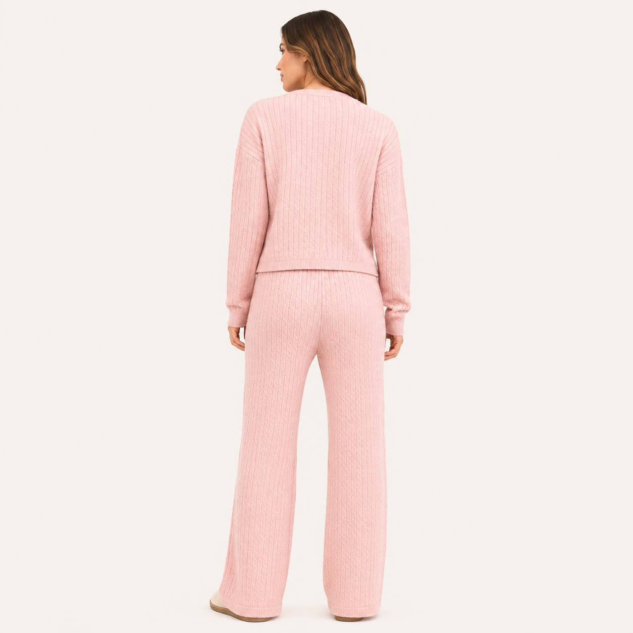 Conjunto Cardigan y Pantalón Forrado Rosado