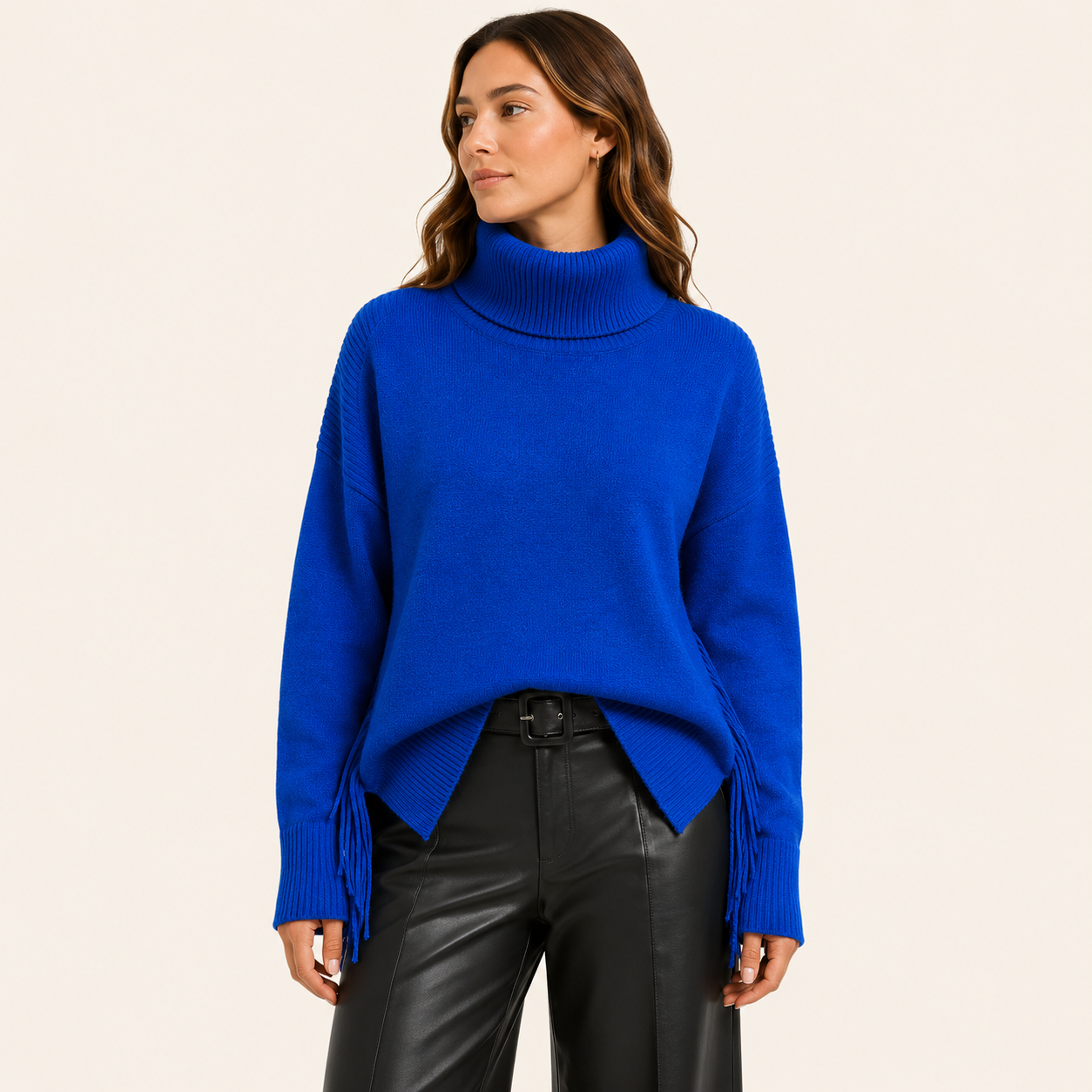 Cuello Alto con Flecos Azul