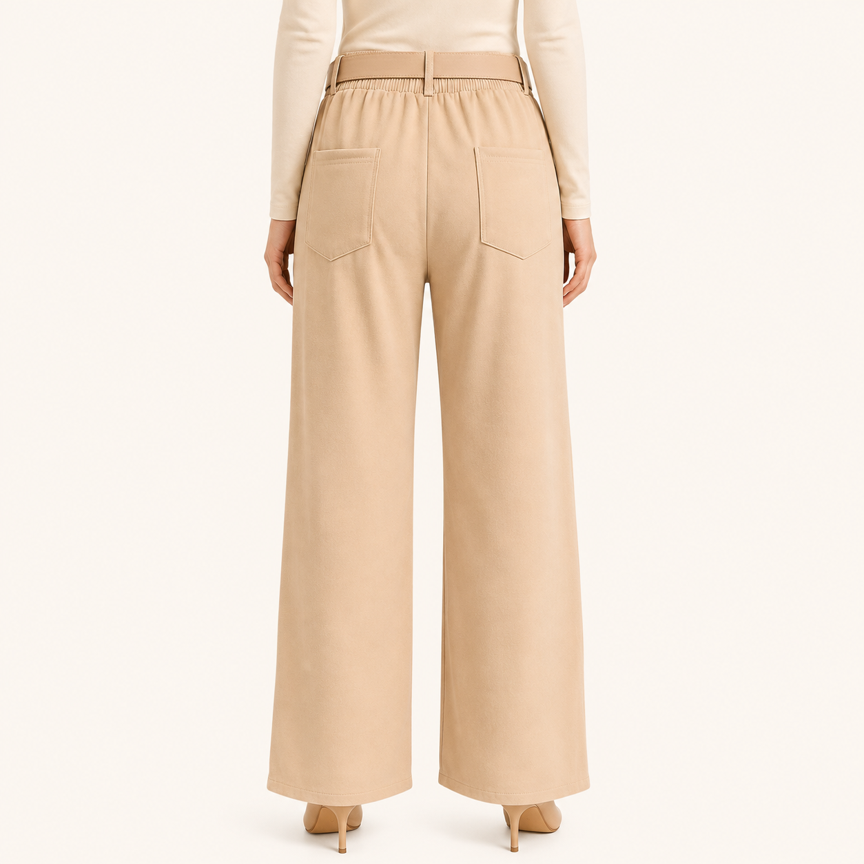 Pantalon con Forrado Polar Beige
