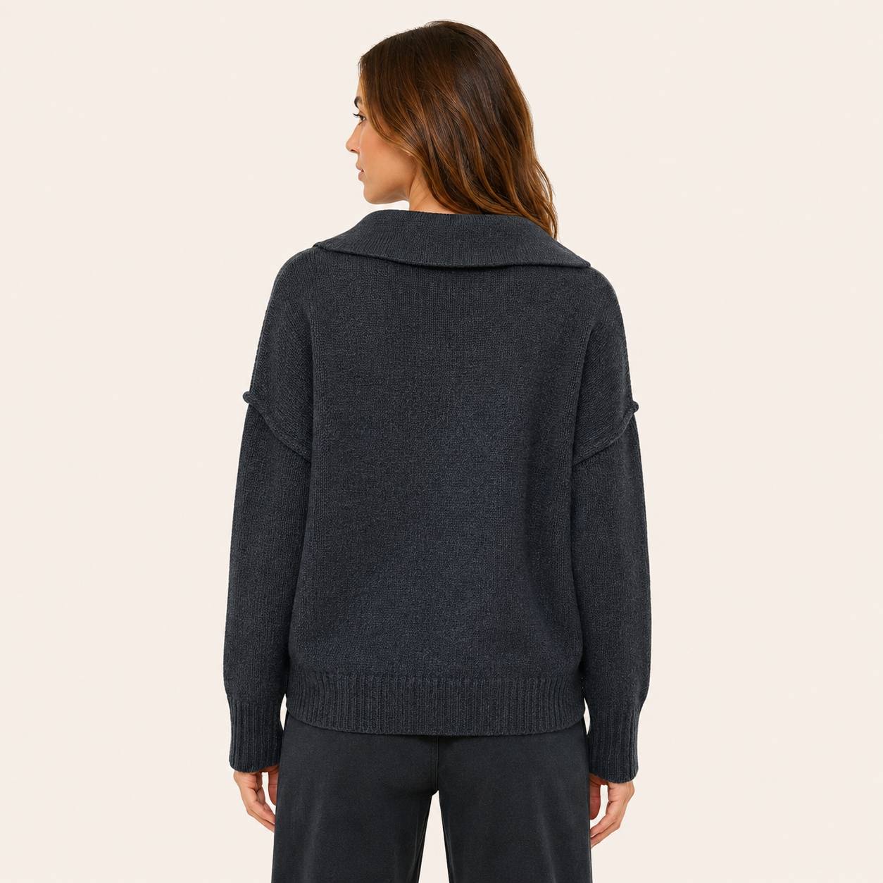 Sweater Cuello V Negro