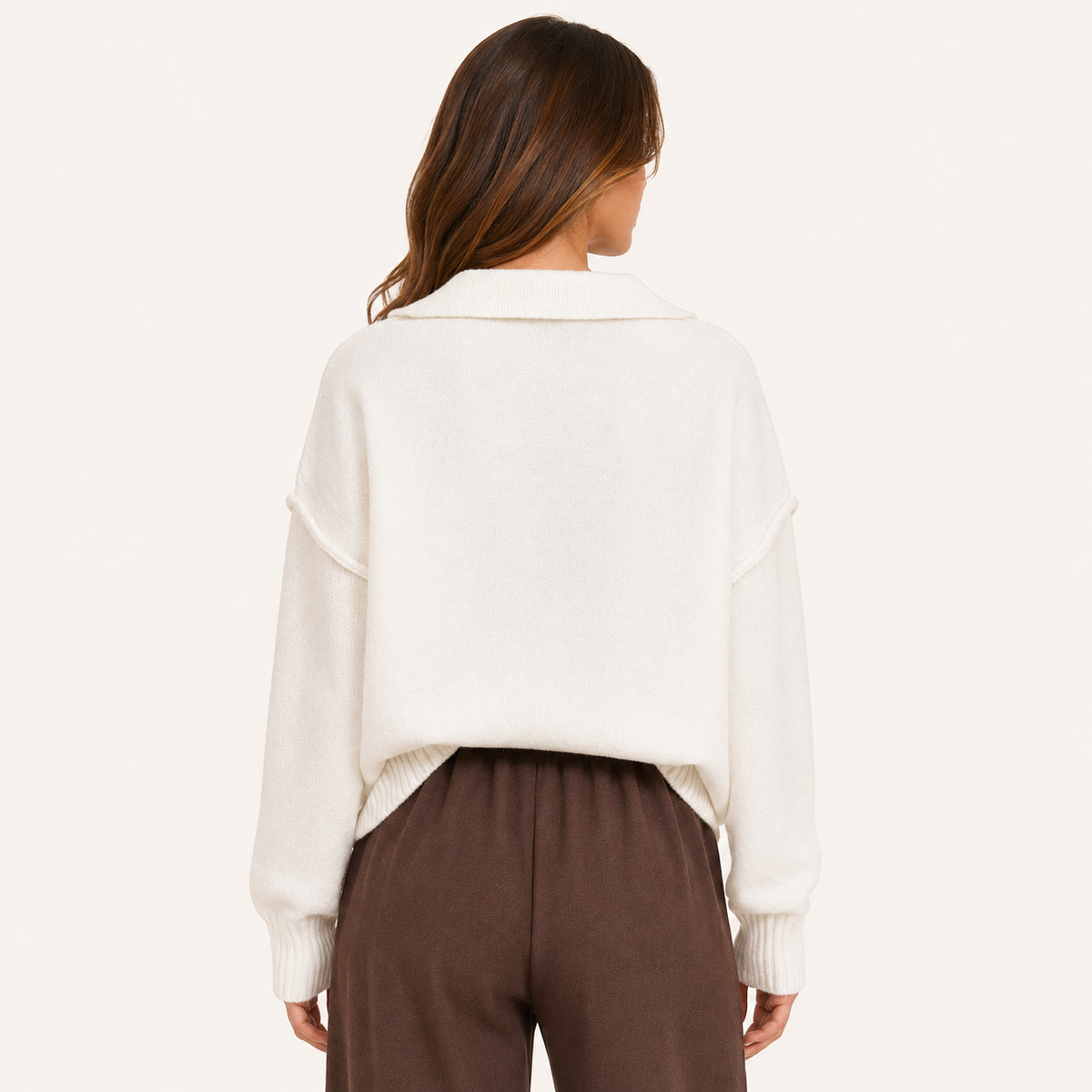 Sweater Cuello V Blanco