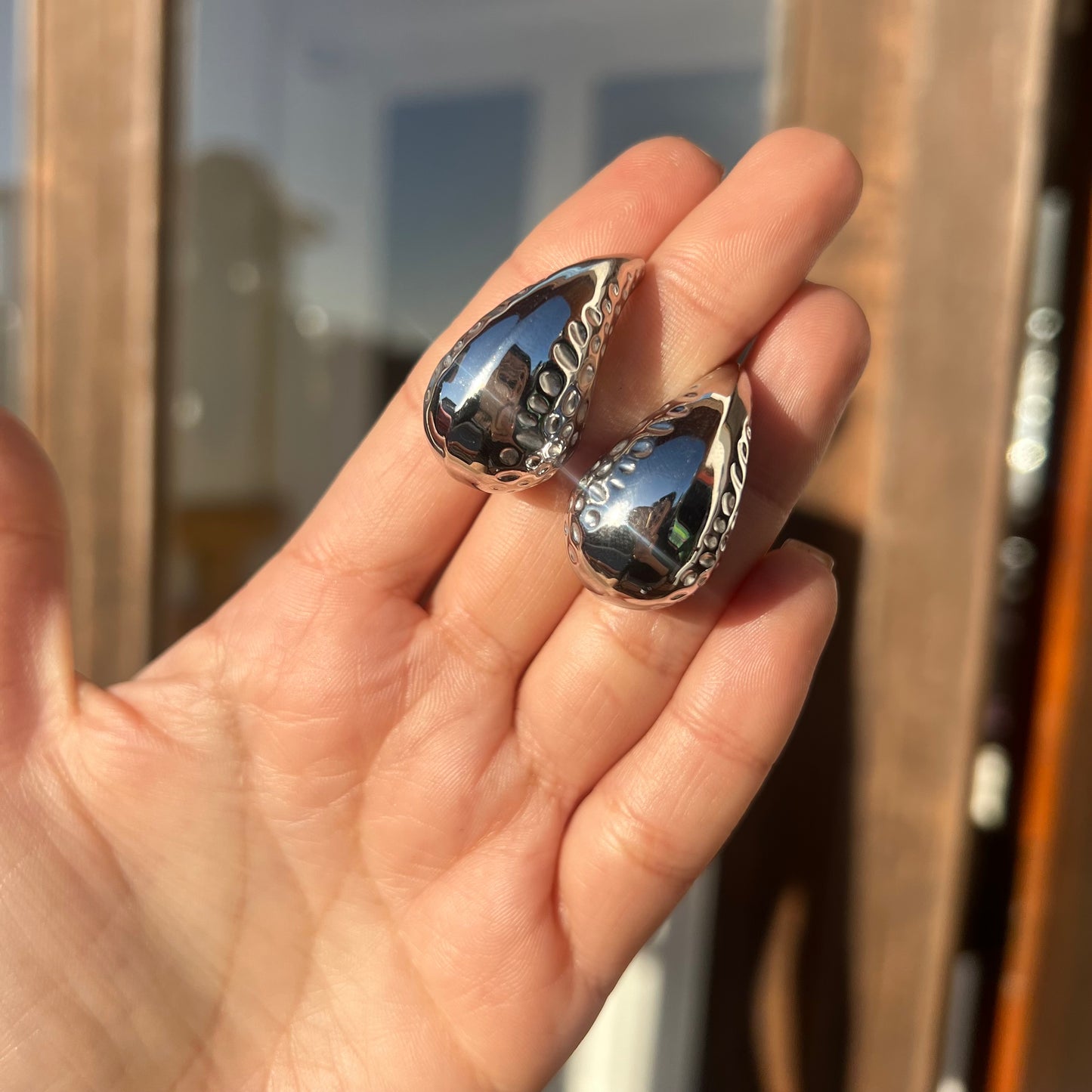 Aros Gota Grande Silver