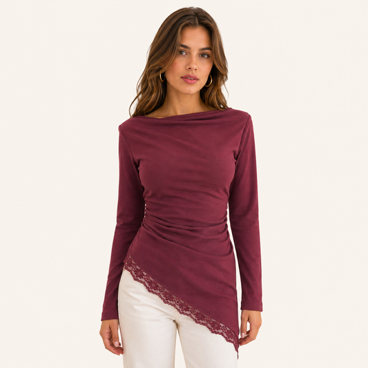 Sweater Encaje Burdeo