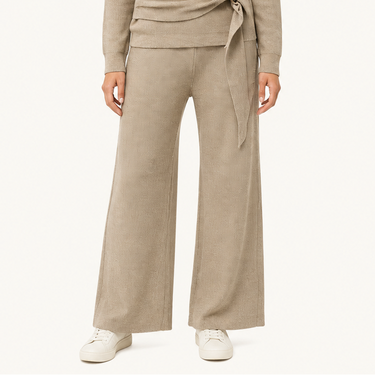 Pantalón Wide Leg Beige