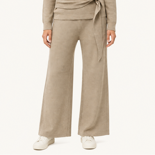 Pantalón Wide Leg Beige