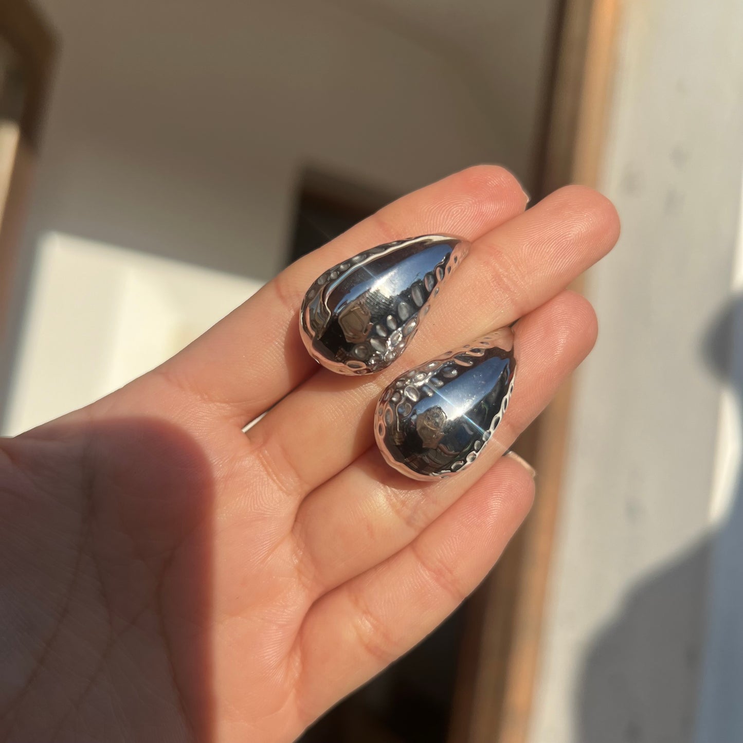 Aros Gota Grande Silver