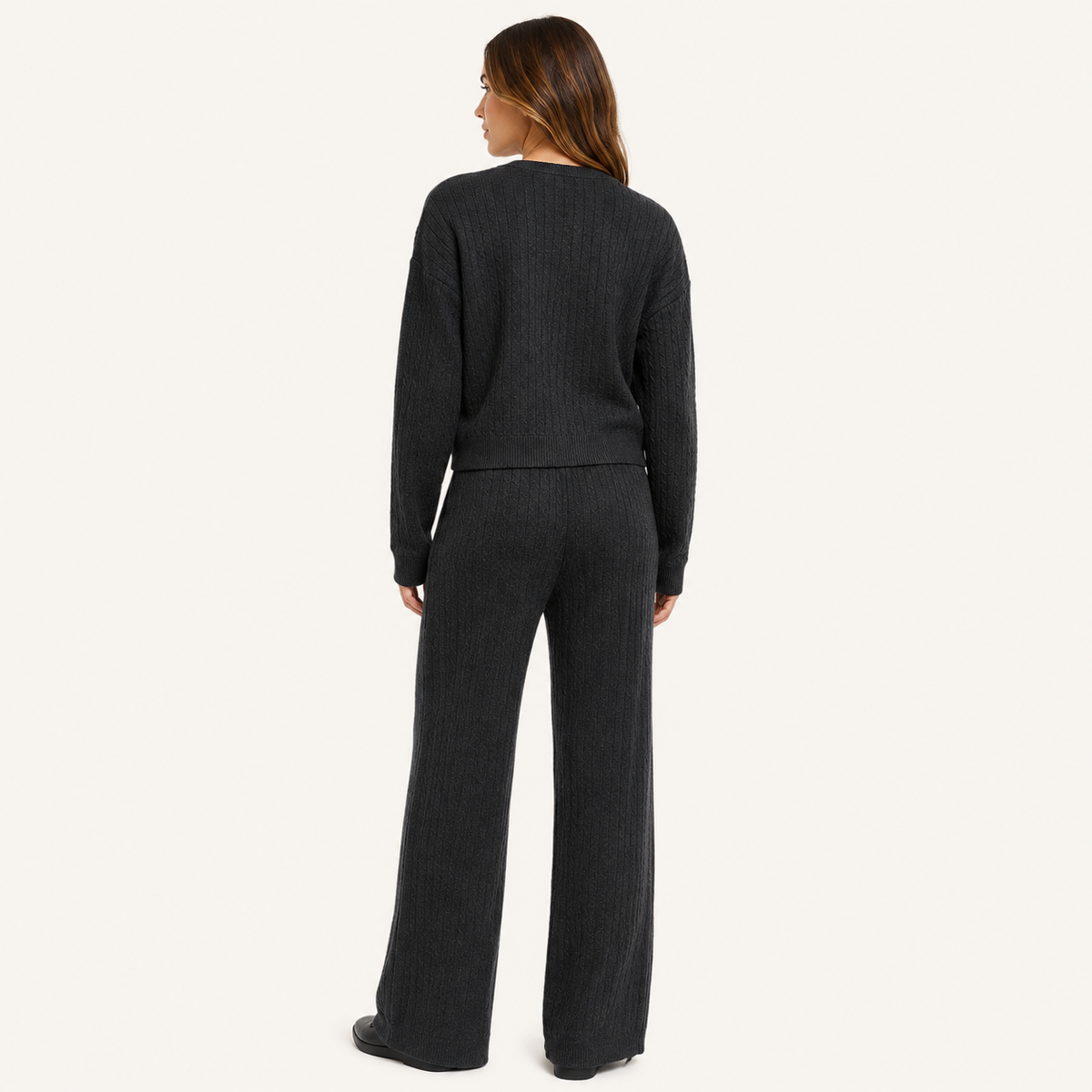 Conjunto Cardigan y Pantalón Forrado Negro