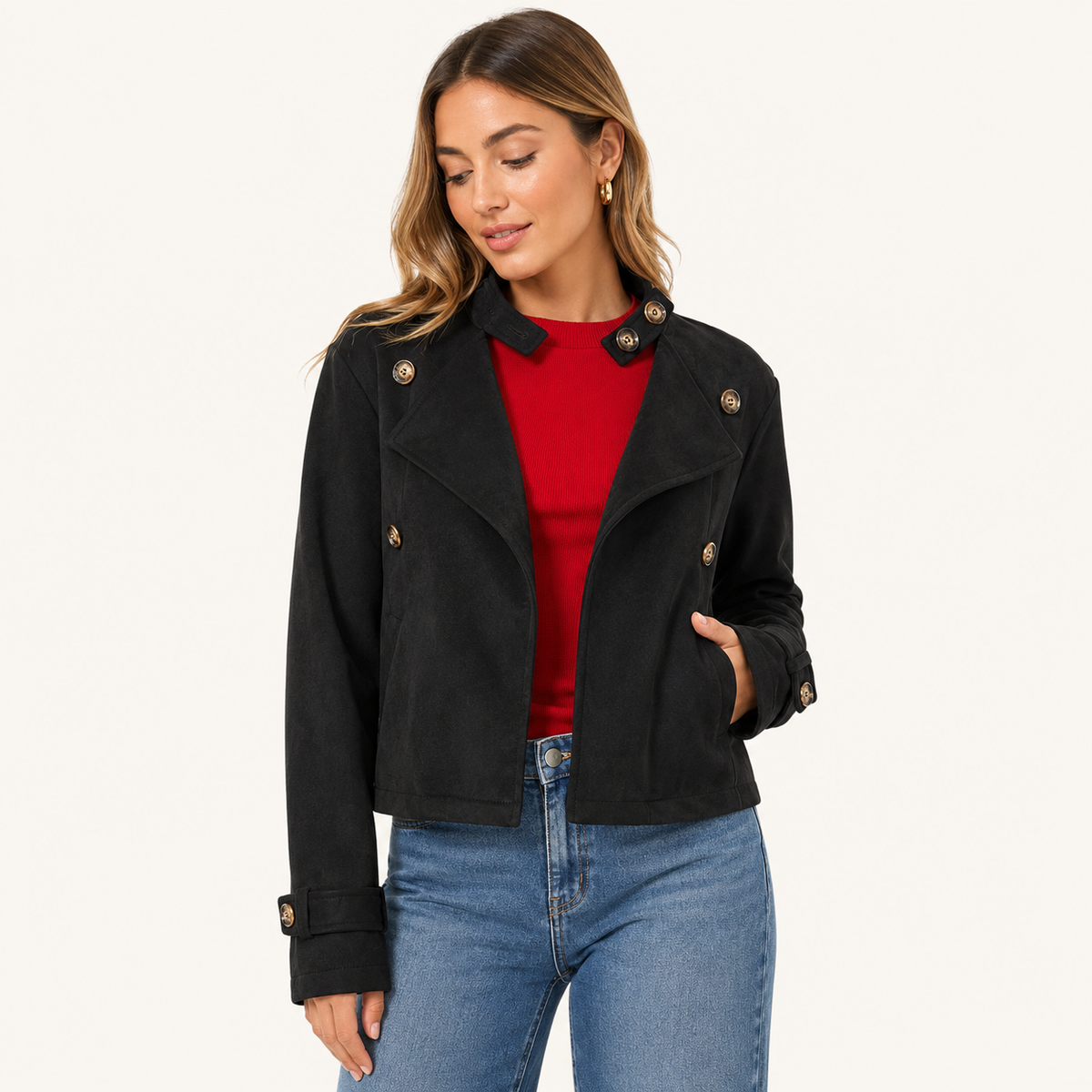 Chaqueta Tercio Pelo Negra