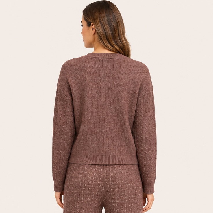 Cardigan Forrado Marron