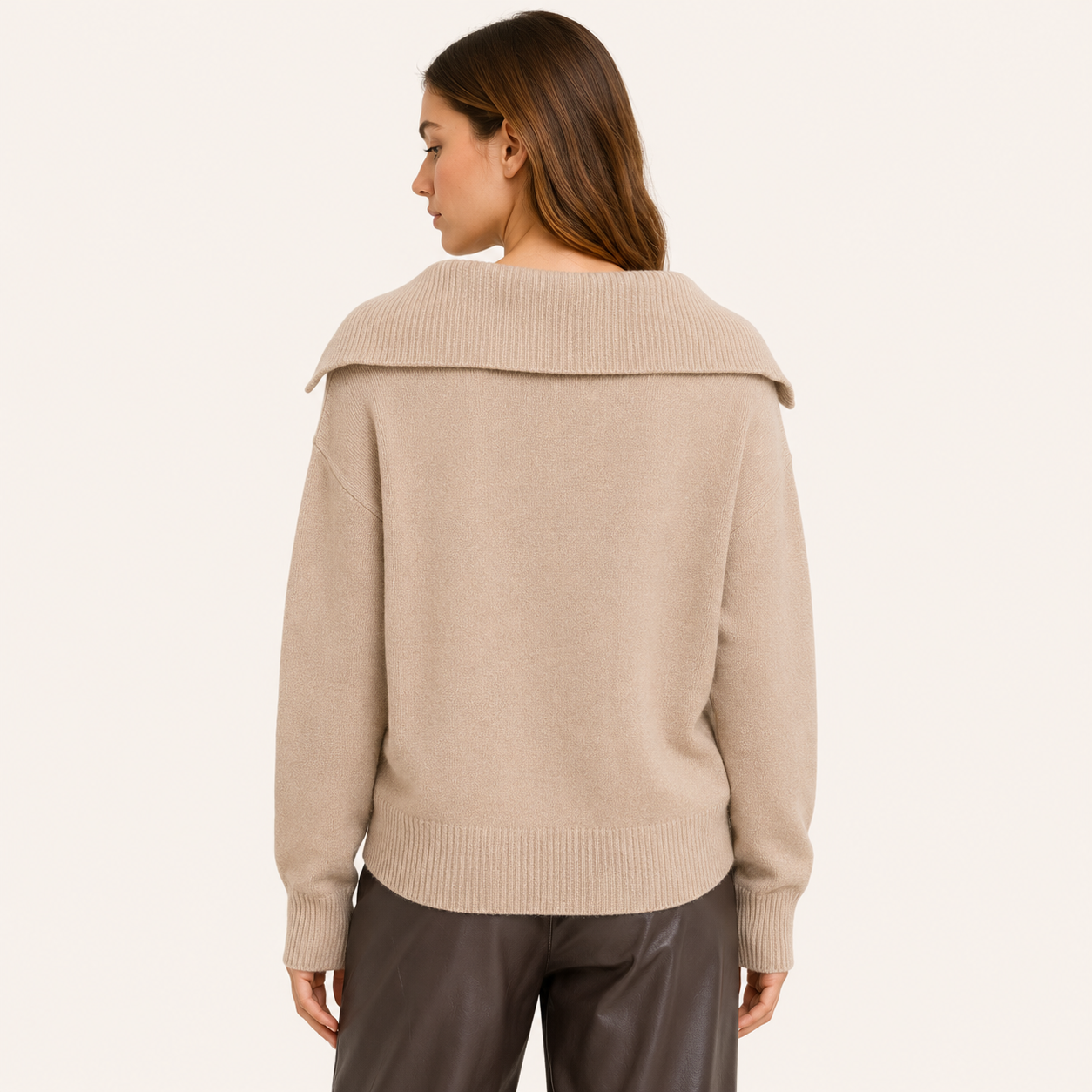 Sweater Botones Cuello V Marrón