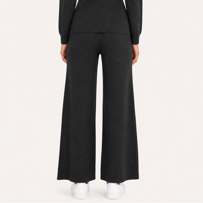 Pantalón Wide Leg Negro Elasticado