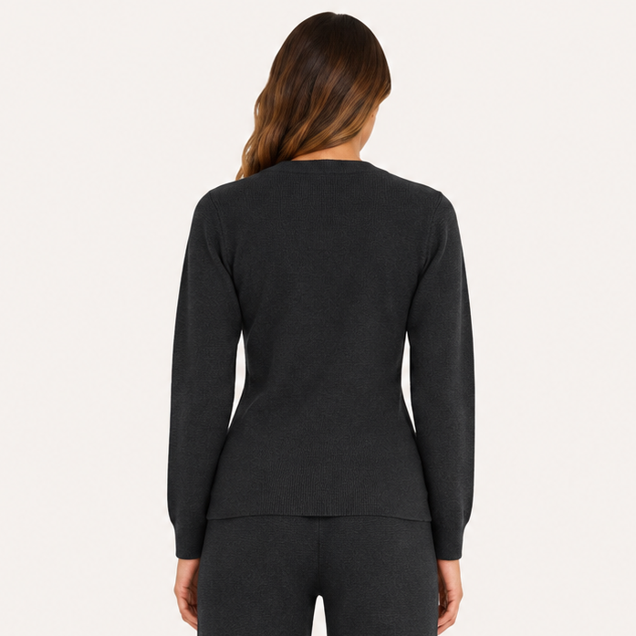 Sweater Tejido Premium con Cinturón Ajustable Negro