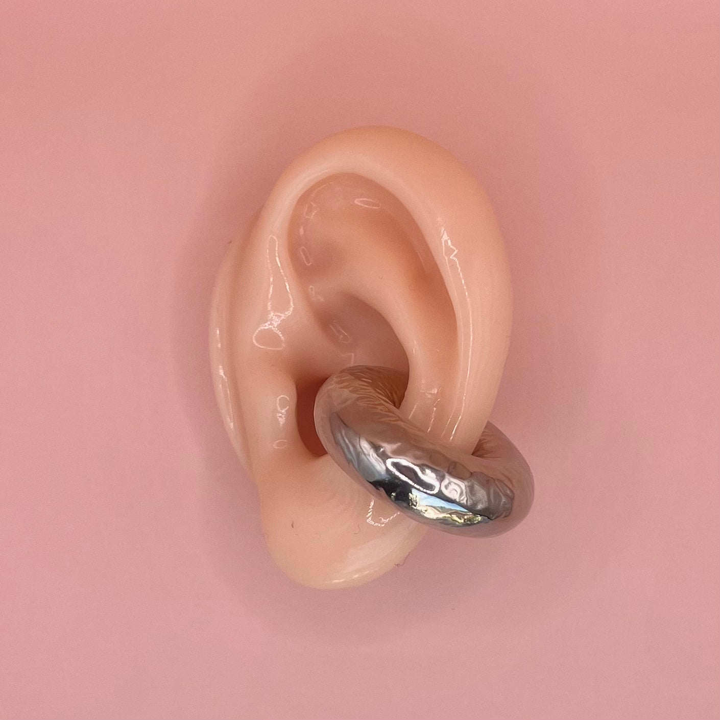 Ear Cuff Silver Textura