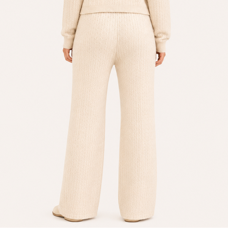 Pantalón Forrado Elasticado Beige