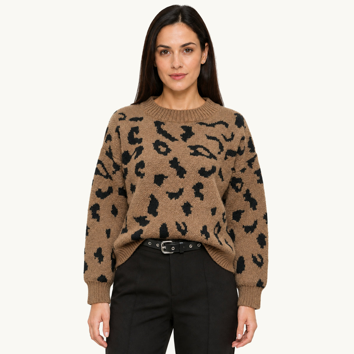 Sweater Animal Print Marrón