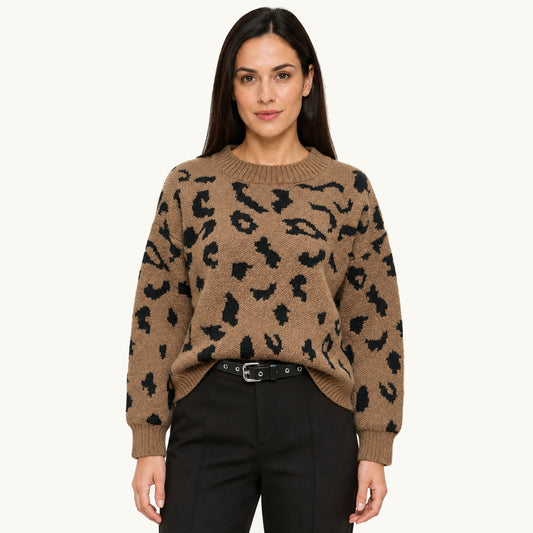 Sweater Animal Print Marrón