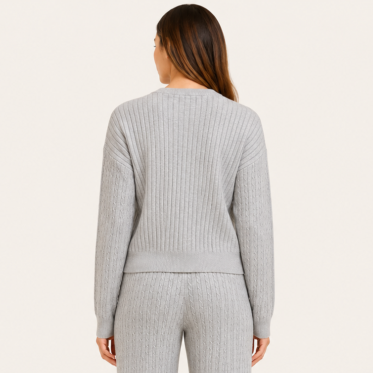 Cardigan Forrado Gris