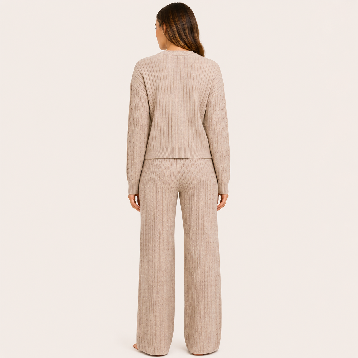 Conjunto Cardigan y Pantalón Forrado Nude