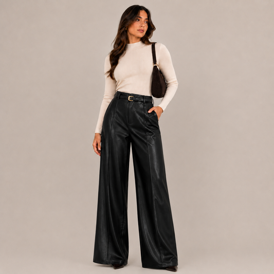 Pantalón Palazzo Ecocuero  Negro