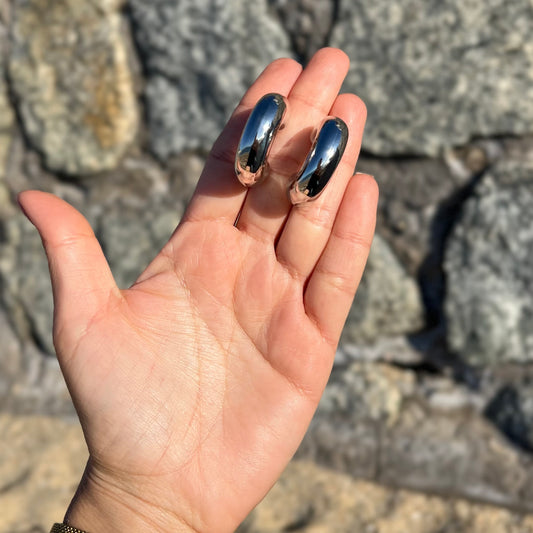 Argollas Chunky Silver