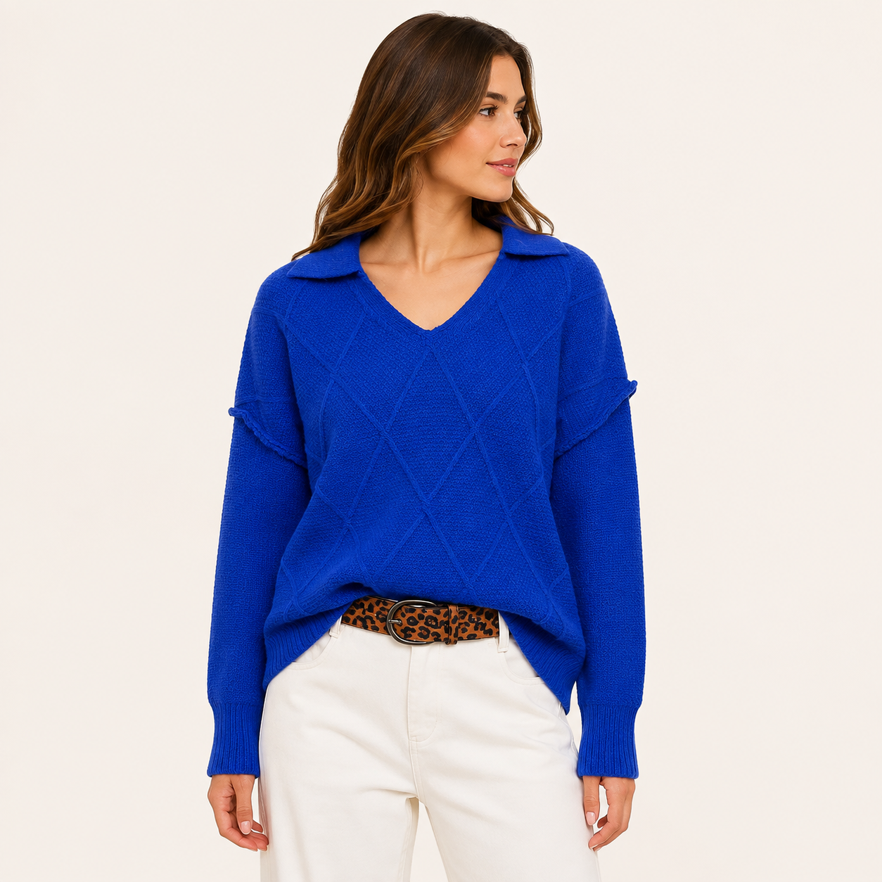 Sweater Cuello V Azul