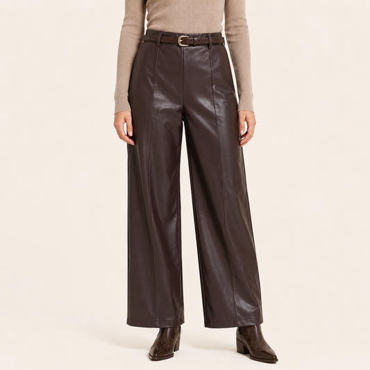 Pantalón Palazzo Ecocuero  Marron