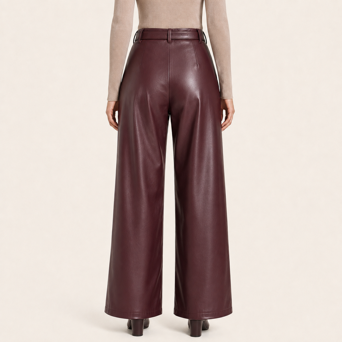 Pantalón Palazzo Ecocuero  Burdeo