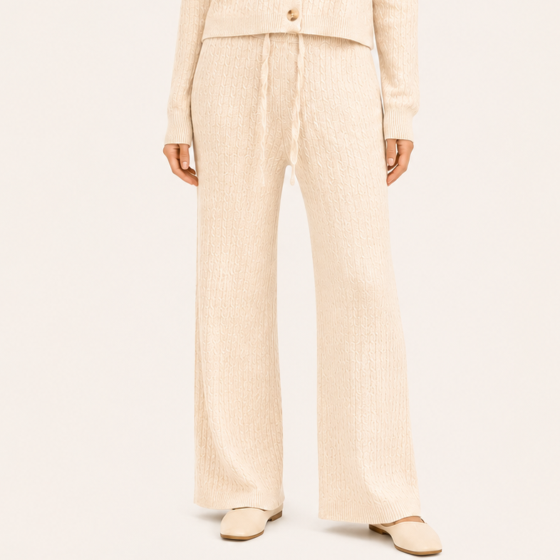 Pantalón Forrado Elasticado Beige