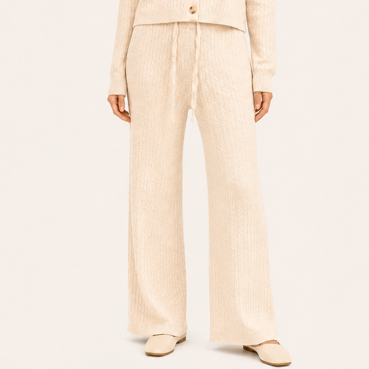 Pantalón Forrado Elasticado Beige