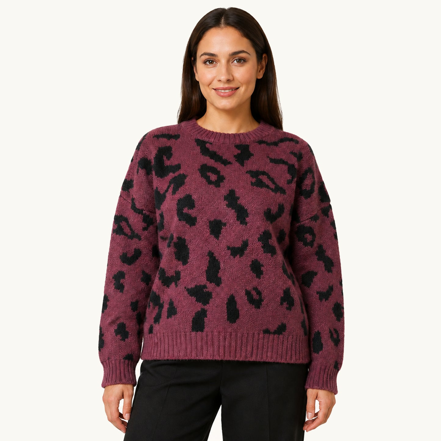 Sweater Animal Print Burdeo