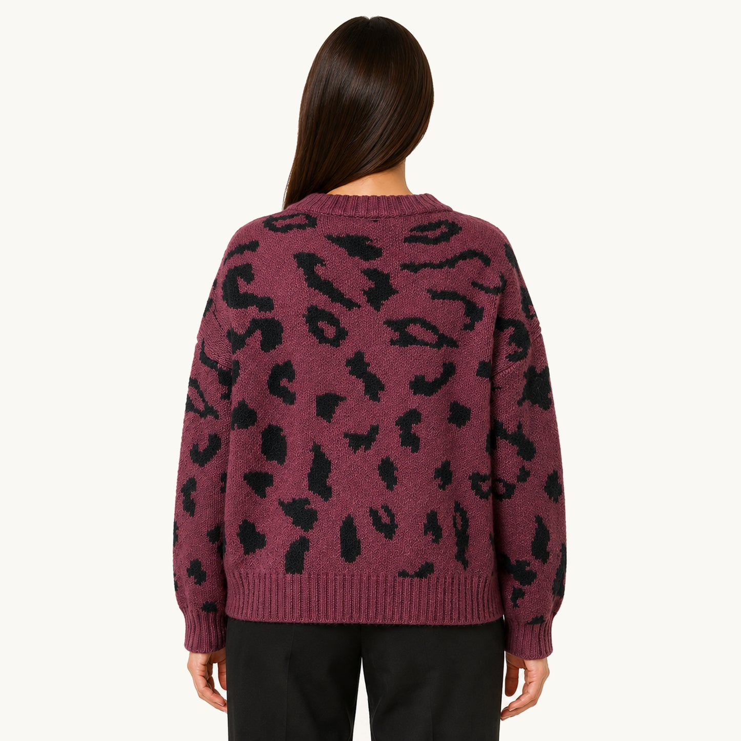 Sweater Animal Print Burdeo