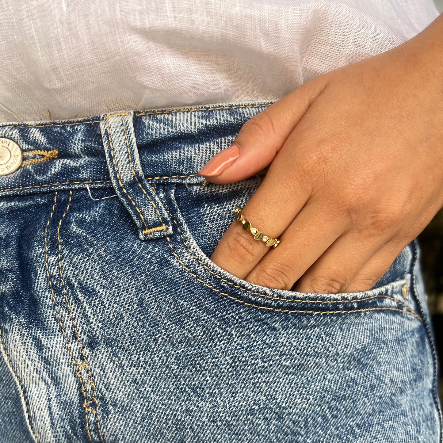 Anillos Corazones Relieve Gold